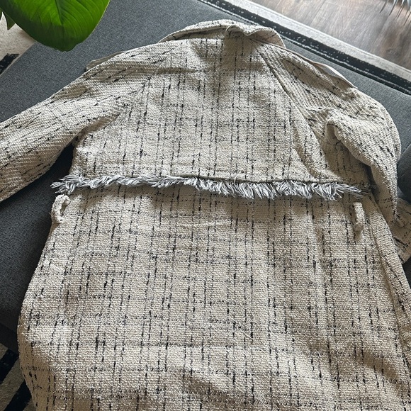 Chic Cream Tweed Kids Pea Coat - Picture 7 of 7